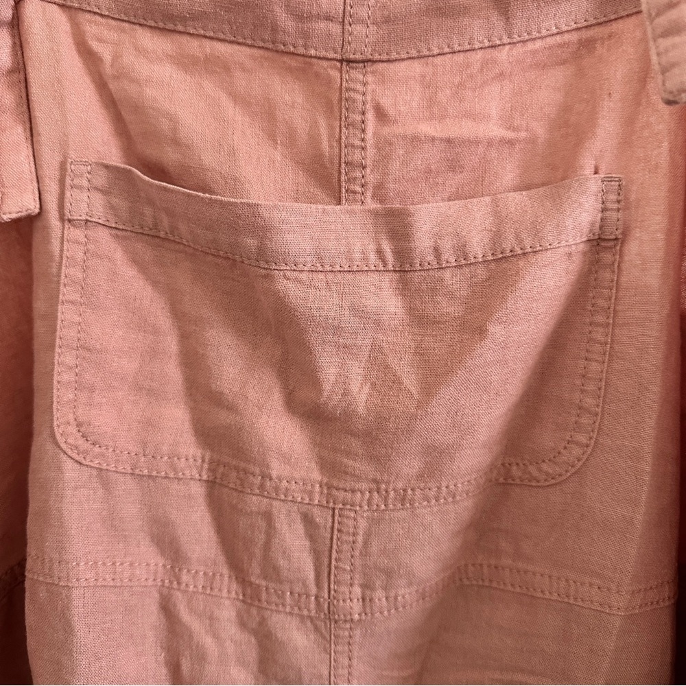 NWT Old Navy Coral Sleeveless Waist-Defined Linen-Blend Utility Romper [Sz: 2X] - Picture 6 of 8
